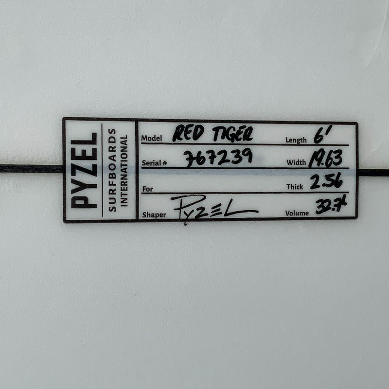 Load image into Gallery viewer, Pyzel Red Tiger 6'1 x 19 ⅝ x 2 9/16 Surfboard • USED 4
