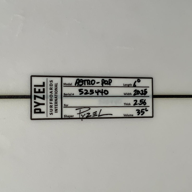 Load image into Gallery viewer, Pyzel Astro Pop 6'0 x 20 ¼ x 2 9/16 Surfboard • USED 4