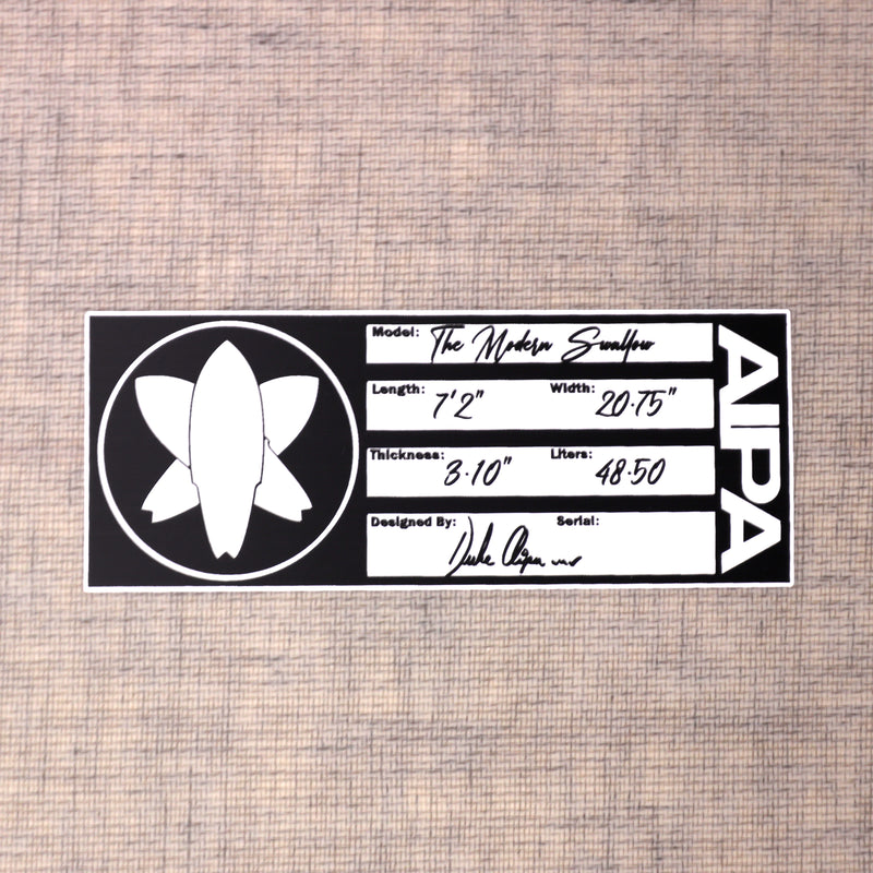 Load image into Gallery viewer, AIPA Modern Swallow NFT 7'2 × 20 ¾ × 3.10 Surfboard 4