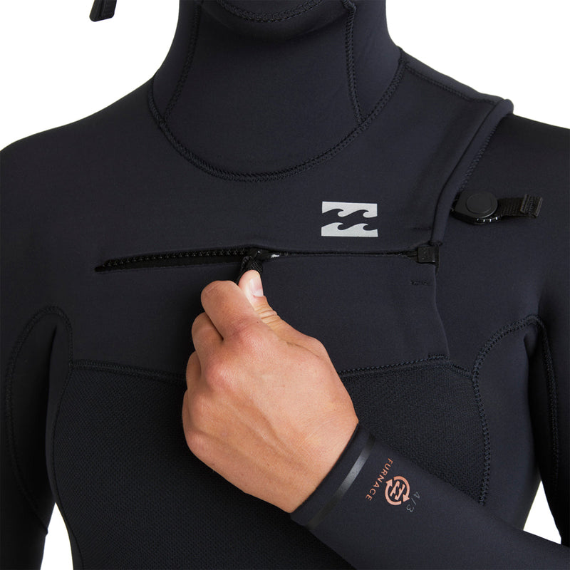 Load image into Gallery viewer, Billabong Women's Furnace Natural Upcycler 5/4 Hooded Chest-Zip Wetsuit