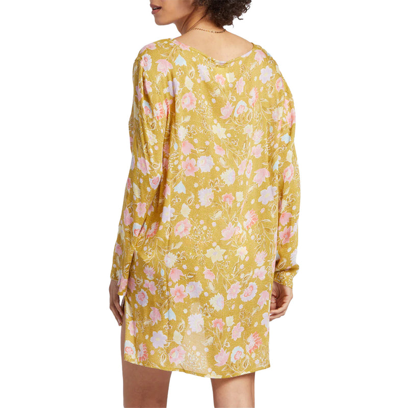 Load image into Gallery viewer, Billabong Women's Blue Skies Beach Cover-Up Mini Dress - Green Envy 3