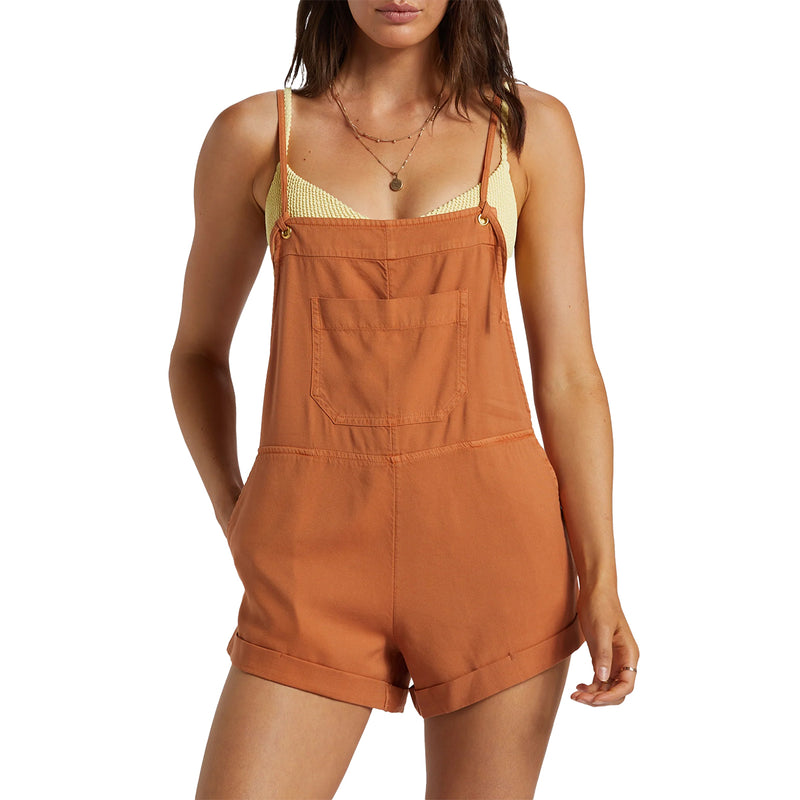 Load image into Gallery viewer, Billabong Women&#39;s Wild Pursuit Overall Romper Shorts
