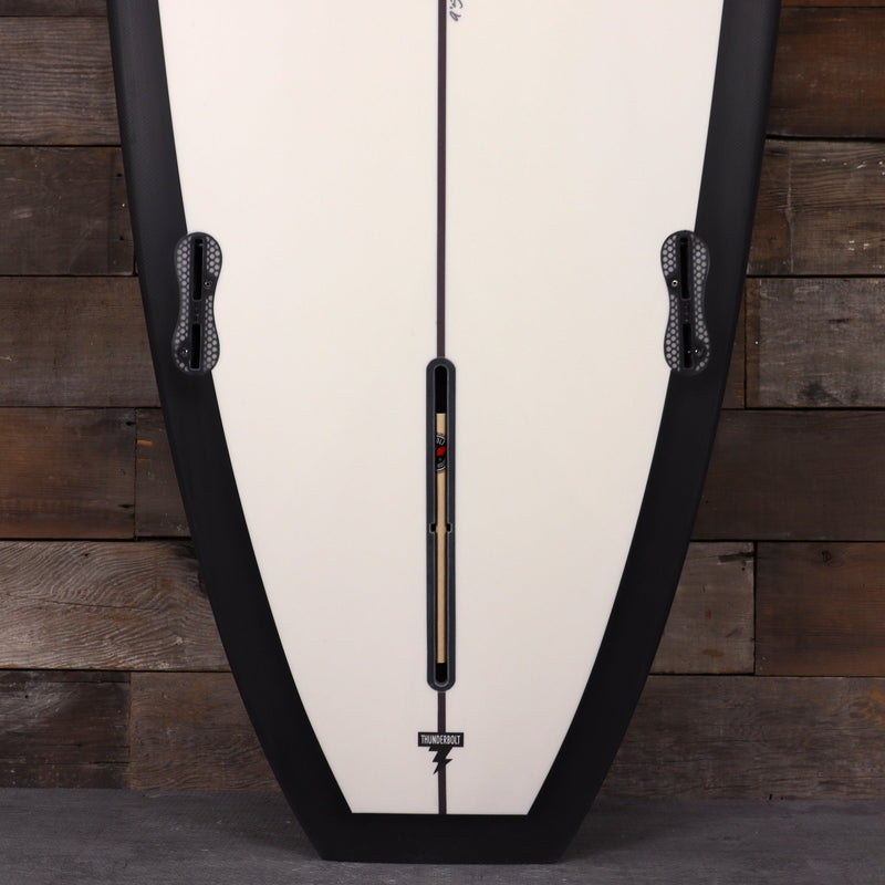 Load image into Gallery viewer, CJ Nelson Designs Chameleon Thunderbolt Black 9'5 x 23 ½ x 3 ⅛ Surfboard - Off White/Carbon Rail