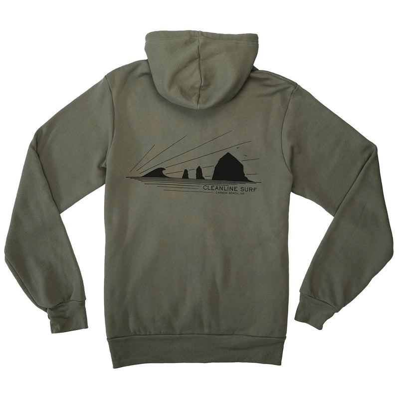 Load image into Gallery viewer, Cleanline Haystack Rays Zip Hoodie - Military Green