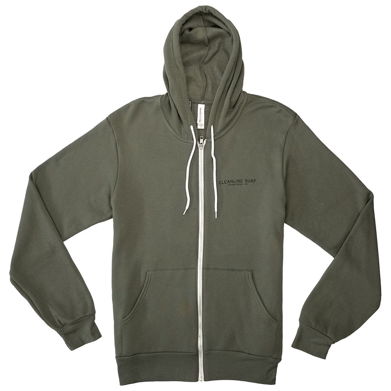 Load image into Gallery viewer, Cleanline Haystack Rays Zip Hoodie - Military Green