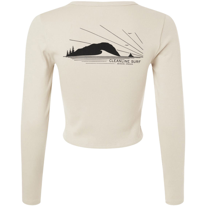 Load image into Gallery viewer, Cleanline Women's Tillamook Rays Long Sleeve Crop Top