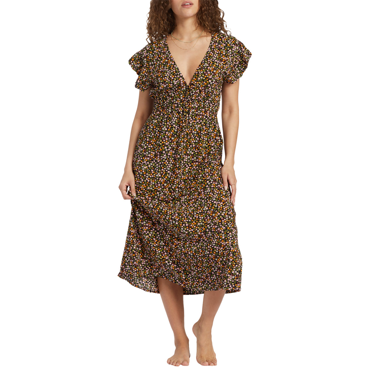 brown picnic dress Matteau Layered Halter Midi Dress - Picnic Plaid main image 1