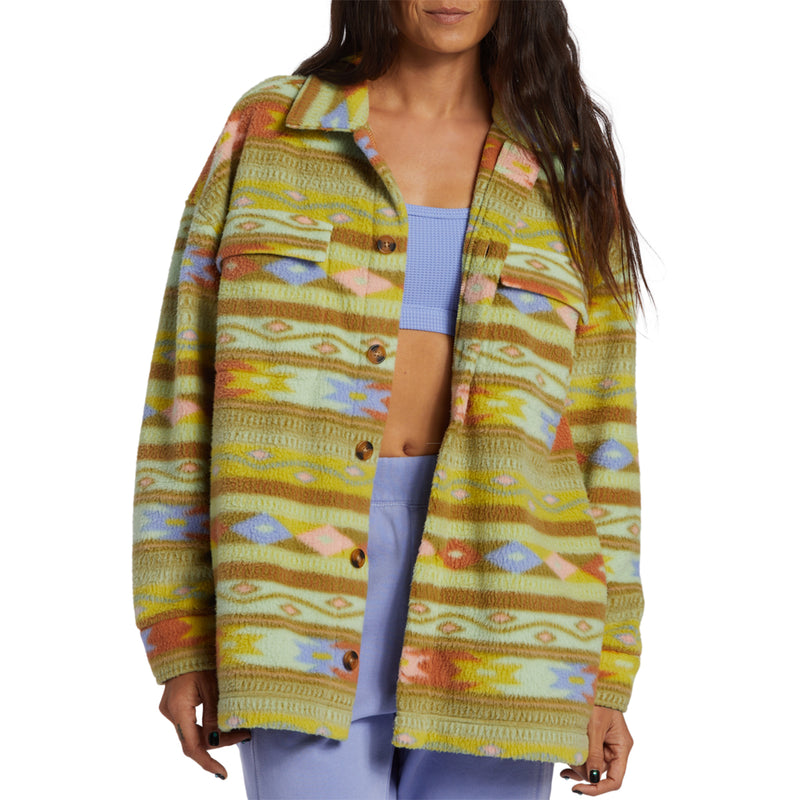 Load image into Gallery viewer, Billabong Women's Happy Camper Shacket Sweater Jacket 1