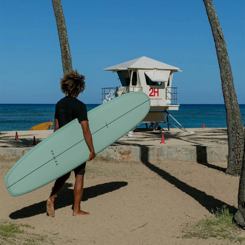 Load image into Gallery viewer, Kai Sallas Tsunami Thunderbolt Silver 9'8 × 23 ½ × 3 ⅛ Surfboard - Volan 9