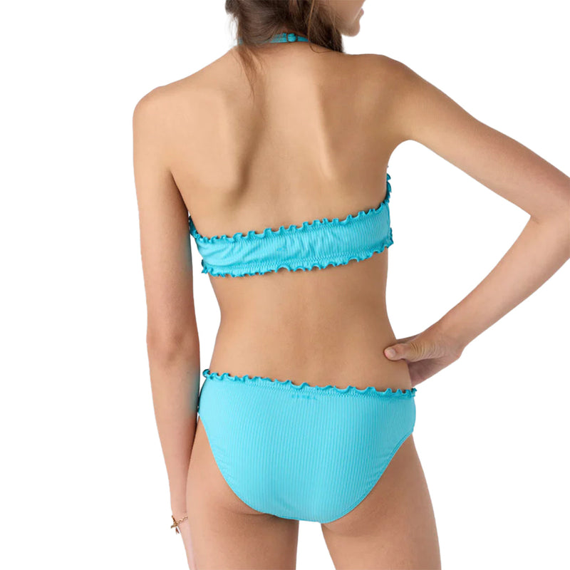 Load image into Gallery viewer, O'Neill Youth Dawnbreak Rib Hi-Neck Ruffle Edge Bikini Swimsuit Set 3