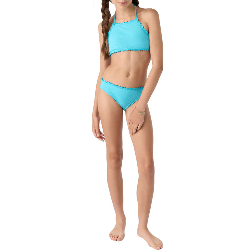 Load image into Gallery viewer, O'Neill Youth Dawnbreak Rib Hi-Neck Ruffle Edge Bikini Swimsuit Set 4