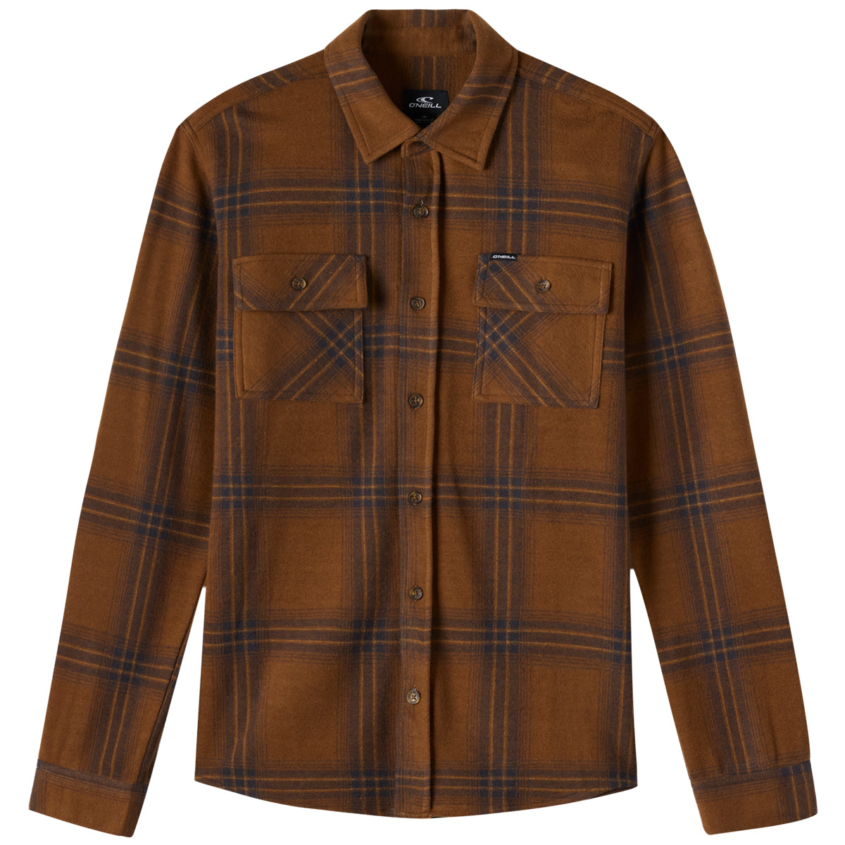 O'Neill Sutton Knit Plaid Long Sleeve Button-Up Flannel Shirt