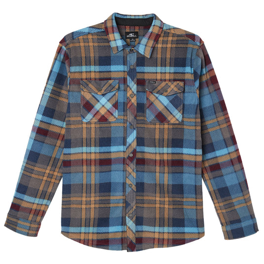 O'Neill Glacier Plaid Superfleece Long Sleeve Button-Up Flannel Shirt