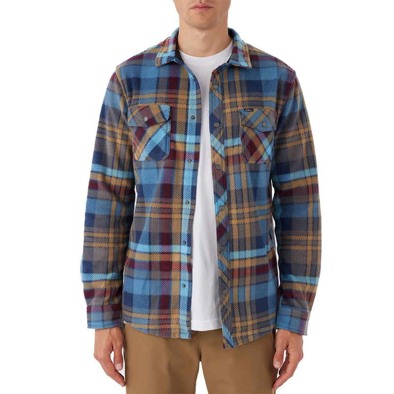 Load image into Gallery viewer, O&#39;Neill Glacier Plaid Superfleece Long Sleeve Button-Up Flannel Shirt
