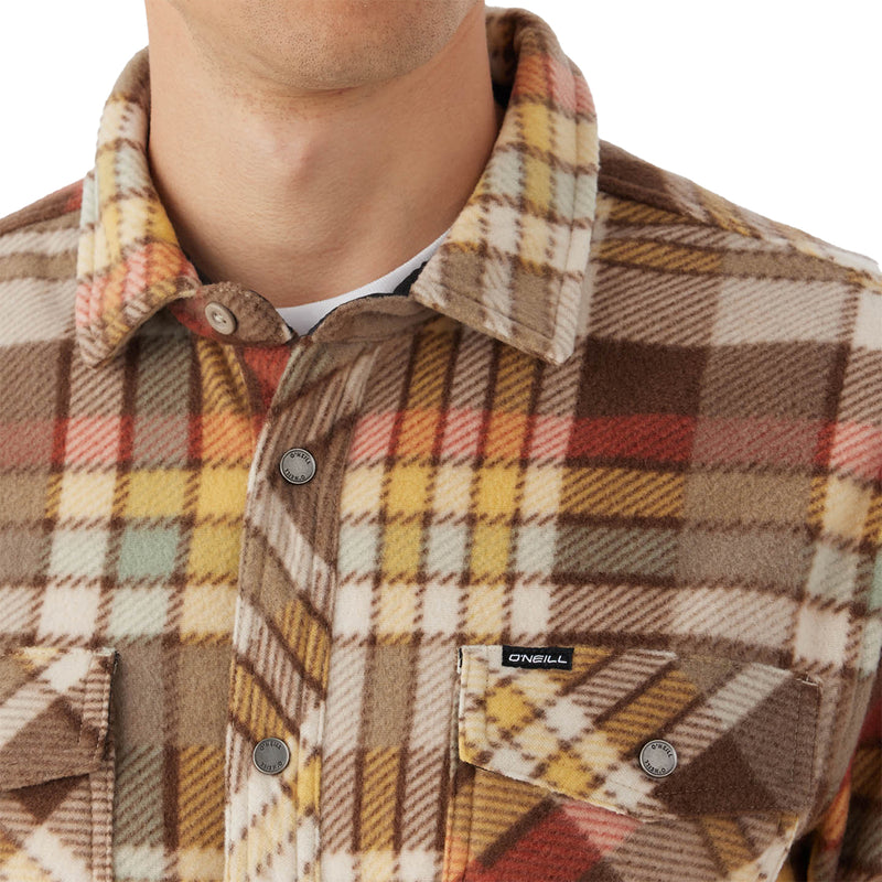 Load image into Gallery viewer, O&#39;Neill Glacier Plaid Superfleece Long Sleeve Button-Up Flannel Shirt
