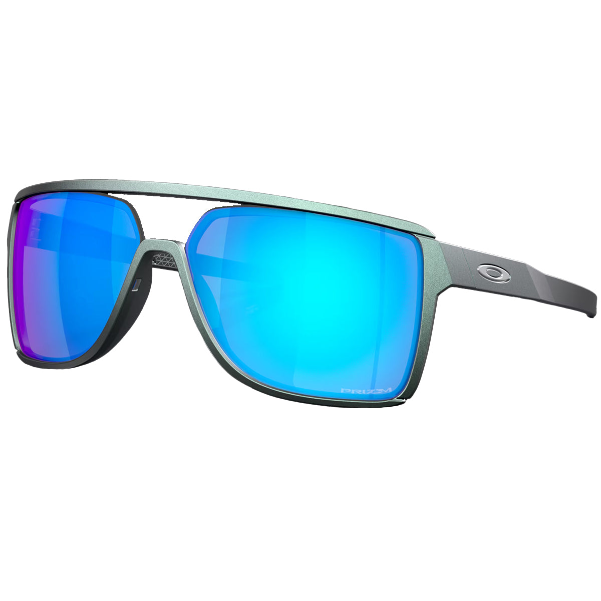 Oakley Castel Sunglasses - Matte Silver/Blue Colorshift/Prizm