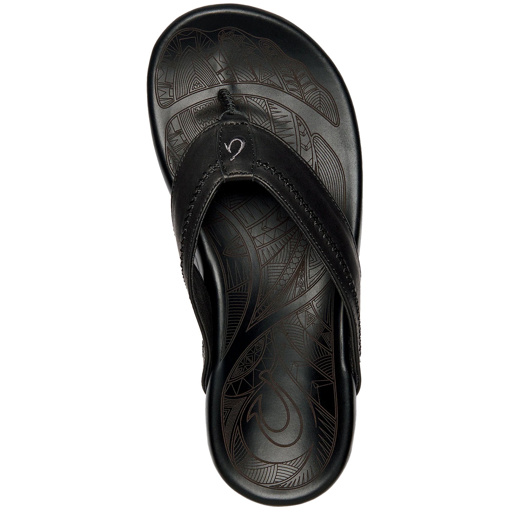 OluKai Men\'s Black Leather Flip-Flops Olukai Men main image 4