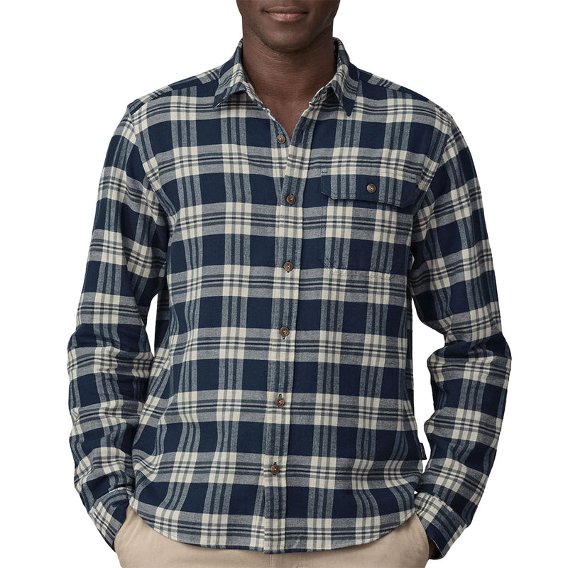 Load image into Gallery viewer, Patagonia Lightweight Fjord Cotton In Conversion Long Sleeve Button-up Flannel Shirt - Spotter/Forge Gray 5