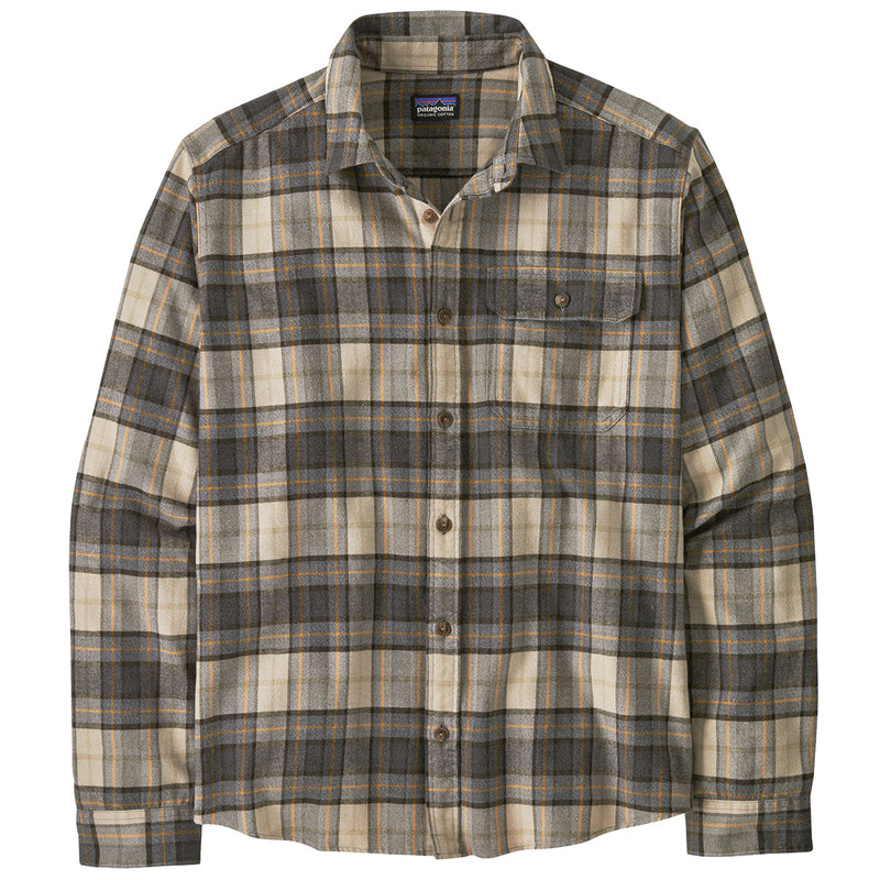 Load image into Gallery viewer, Patagonia Lightweight Fjord Cotton In Conversion Long Sleeve Button-up Flannel Shirt - Spotter/Forge Gray 1