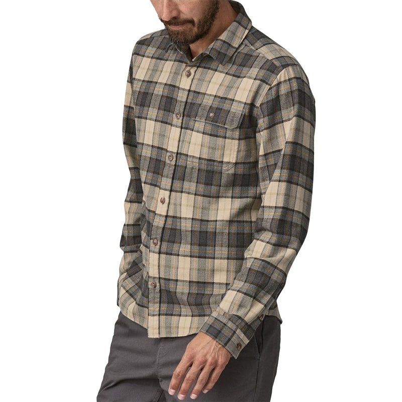 Load image into Gallery viewer, Patagonia Lightweight Fjord Cotton In Conversion Long Sleeve Button-up Flannel Shirt - Spotter/Forge Gray 2