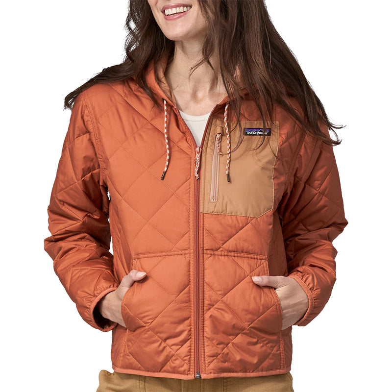 Load image into Gallery viewer, Patagonia Women&#39;s Diamond Quilted Bomber Hooded Zip Jacket
