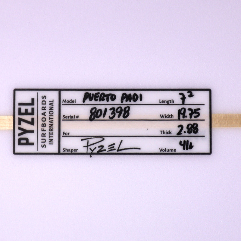 Load image into Gallery viewer, Pyzel Puerto Padi 7'2 x 19 ¾ x 2 ⅞ Surfboard