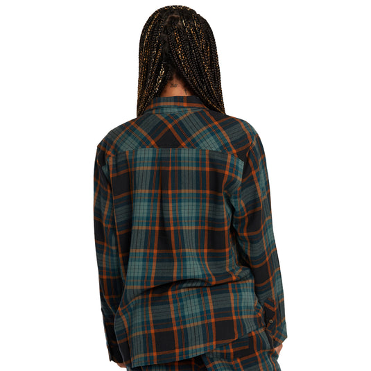 RVCA Women's Mable Long Sleeve Button-Up Flannel Shirt