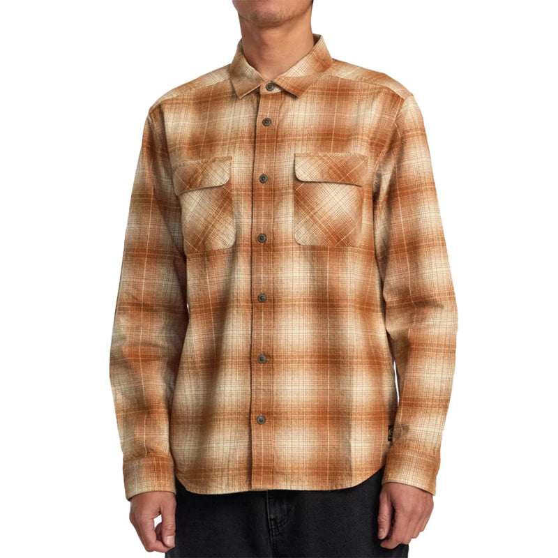 Load image into Gallery viewer, RVCA Dayshift Long Sleeve Button-Up Flannel Shirt 1