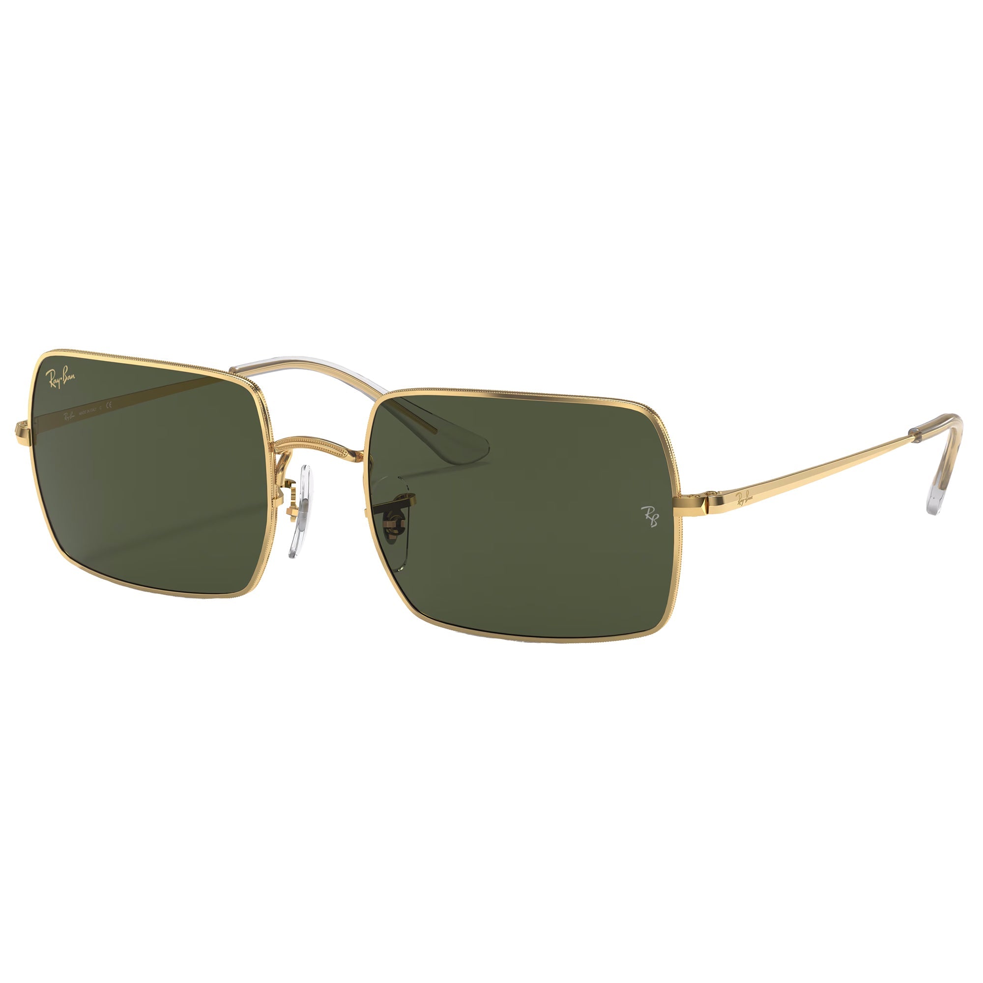 アール(ᵔᴥᵔ)　レディース　GB S Ray-Ban Women's Rectangle 1969 Sunglasses - Polished Gold/Green