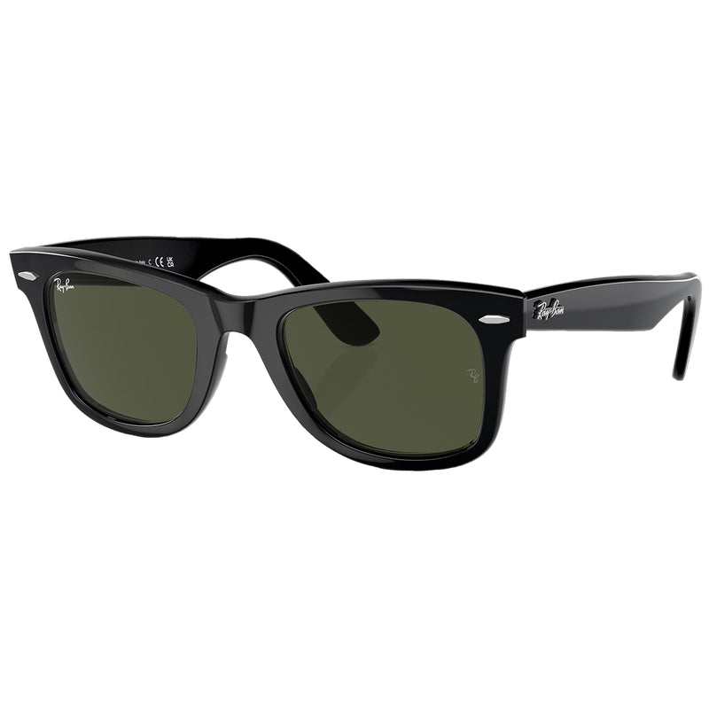 Load image into Gallery viewer, Ray-Ban Original Wayfarer Classic Sunglasses - Polished Black/Green
