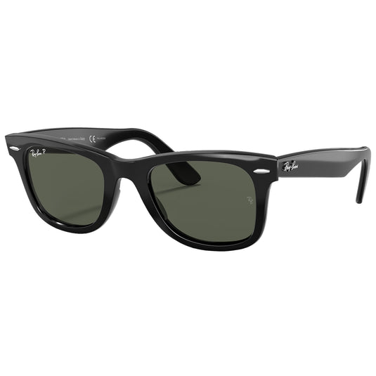 Ray-Ban Original Wayfarer Classic Polarized Sunglasses - Polished Black/Green