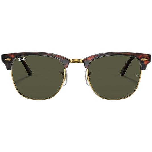 Ray-Ban Clubmaster Classic Sunglasses - Polished Tortoise on Gold/Green