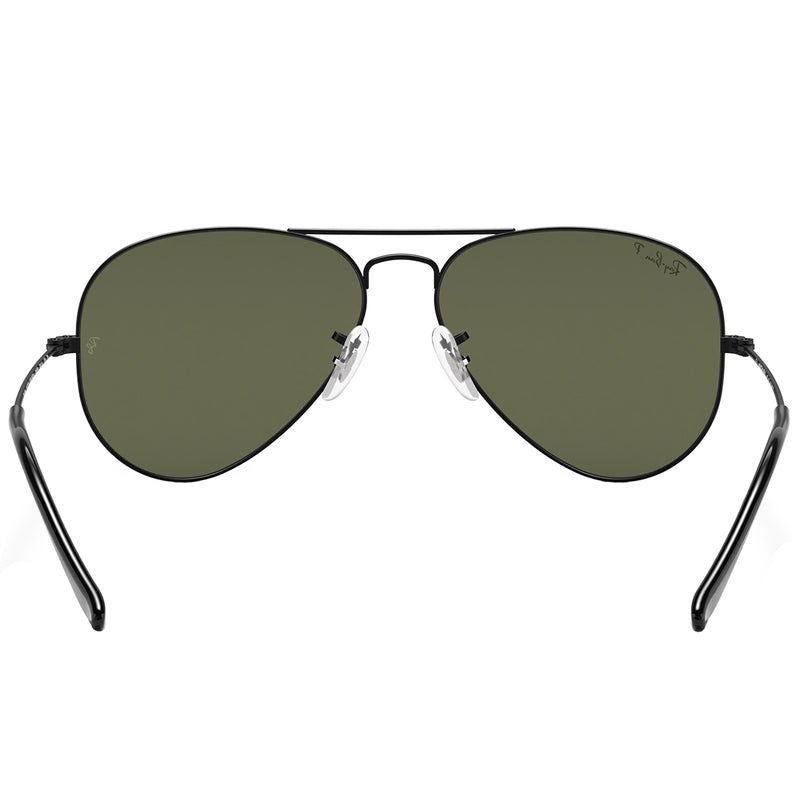 Load image into Gallery viewer, Ray-Ban Aviator Classic Polarized Sunglasses - Polished Black/Green
