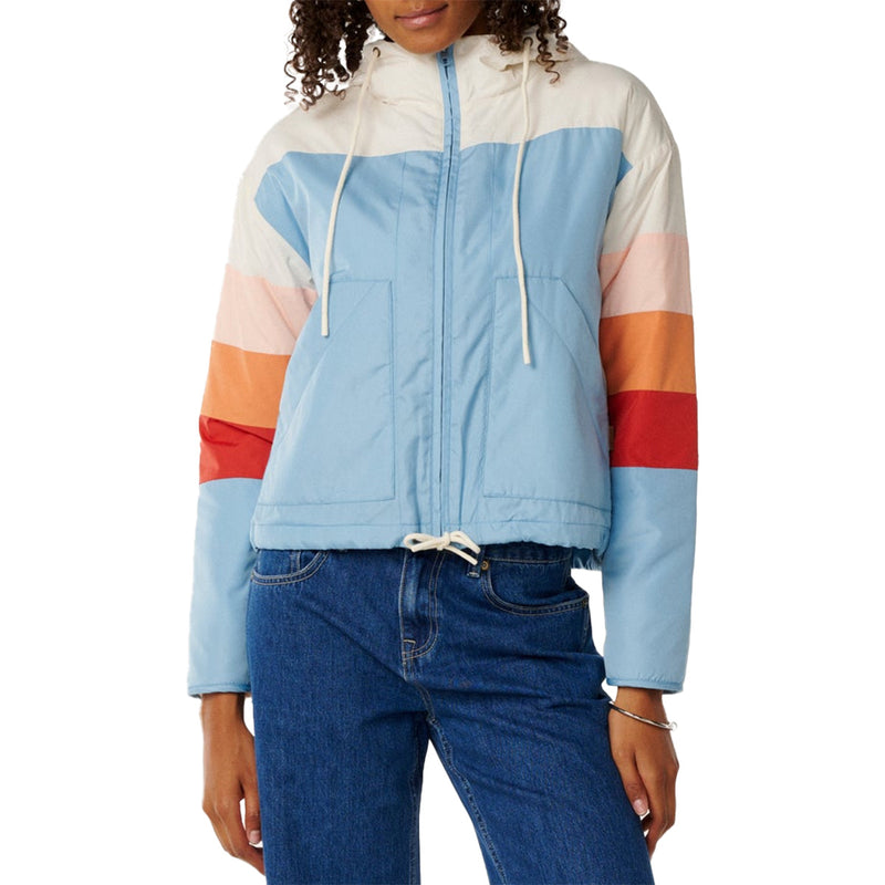 Load image into Gallery viewer, Rip Curl Women's Keepsakes Hooded Zip-Up Bomber Jacket 1