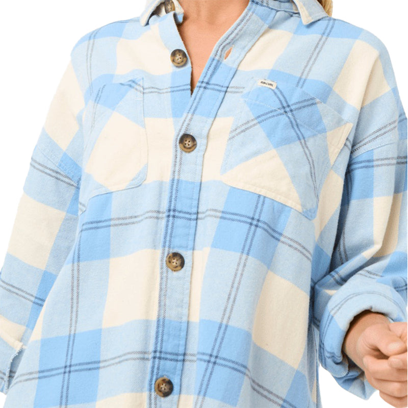 Load image into Gallery viewer, Rip Curl Women's La Isla Long Sleeve Button-Up Flannel Shirt