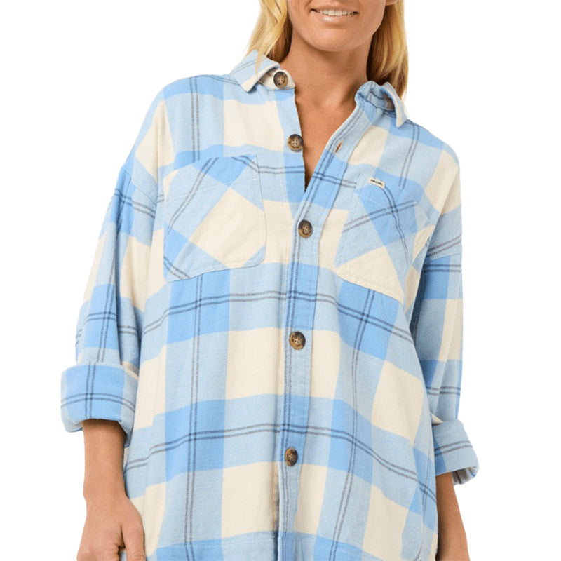 Load image into Gallery viewer, Rip Curl Women's La Isla Long Sleeve Button-Up Flannel Shirt