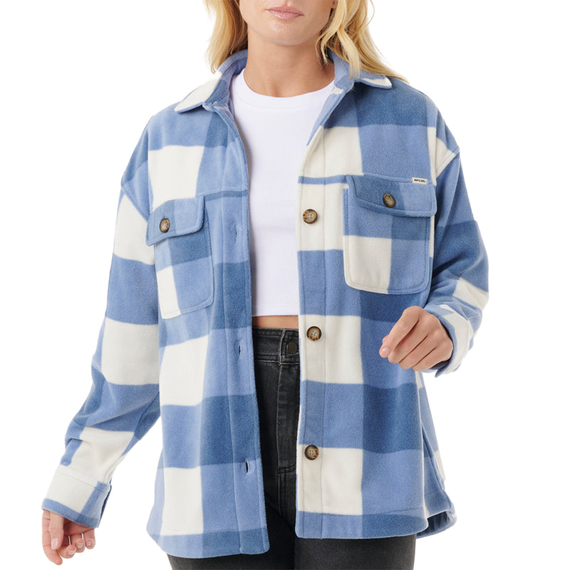 Load image into Gallery viewer, Rip Curl Women's Neon Isles Long Sleeve Button-Up Flannel Shirt 1
