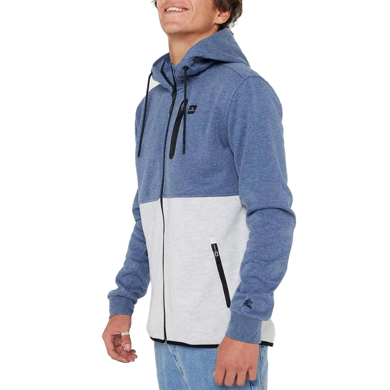 Load image into Gallery viewer, Rip Curl Departed Anti-Series Fleece Zip Hooded Jacket - Navy/Gray 3