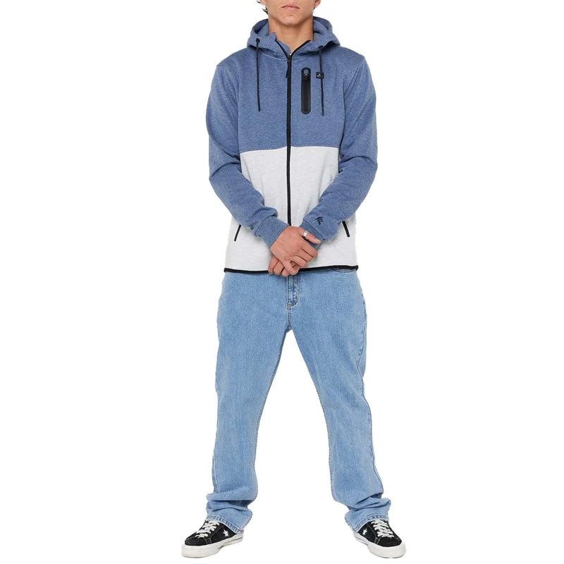 Load image into Gallery viewer, Rip Curl Departed Anti-Series Fleece Zip Hooded Jacket - Navy/Gray 5