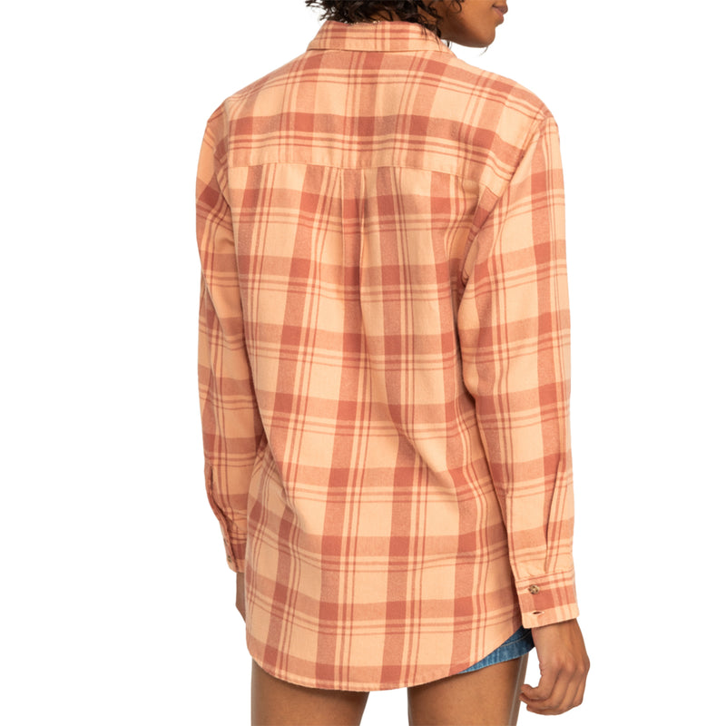 Load image into Gallery viewer, Roxy Women's Let It Go Long Sleeve Button-Up Flannel Shirt 5