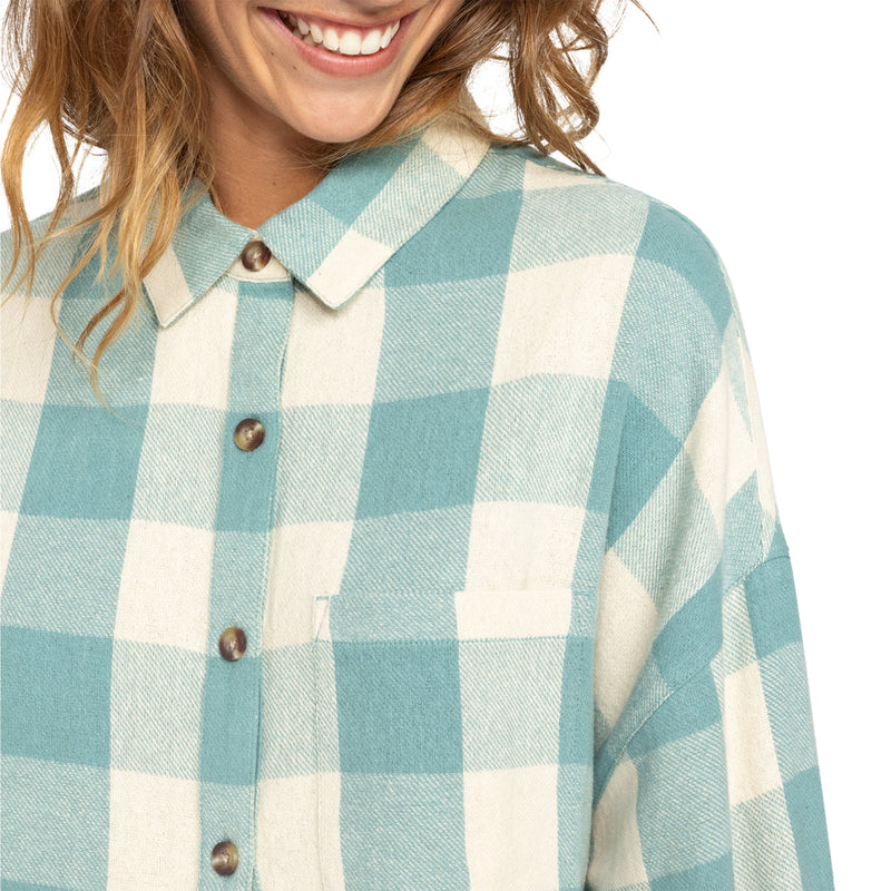 Load image into Gallery viewer, Roxy Women's Lets Get Away Long Sleeve Button-Up Shirt 5