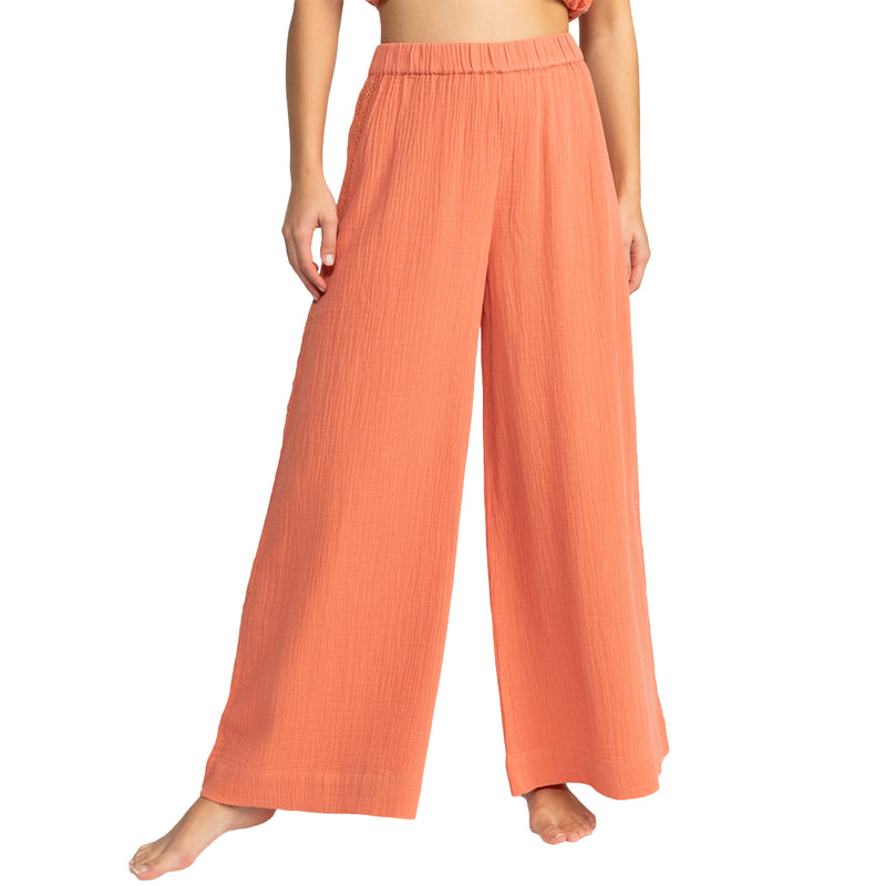 Load image into Gallery viewer, Roxy Women's Golden Tropic Wide Leg Beach Pants 1