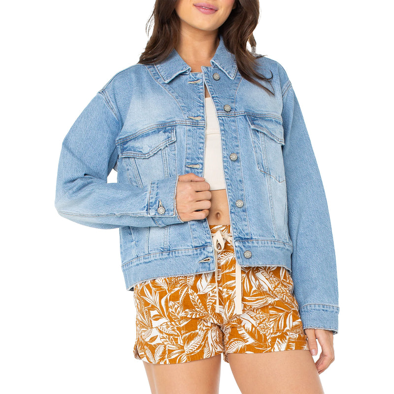 Load image into Gallery viewer, Roxy Women's Big Wave Embroidery Denim Jacket 3