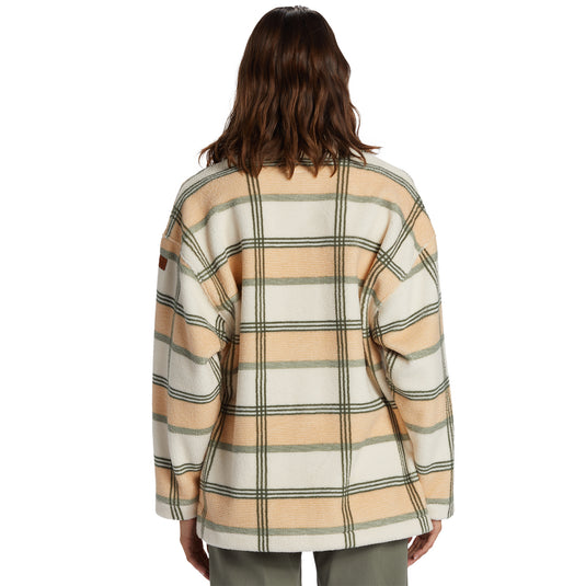 Roxy Women's Next Adventure Printed Fleece Long Sleeve Button-Up Shirt