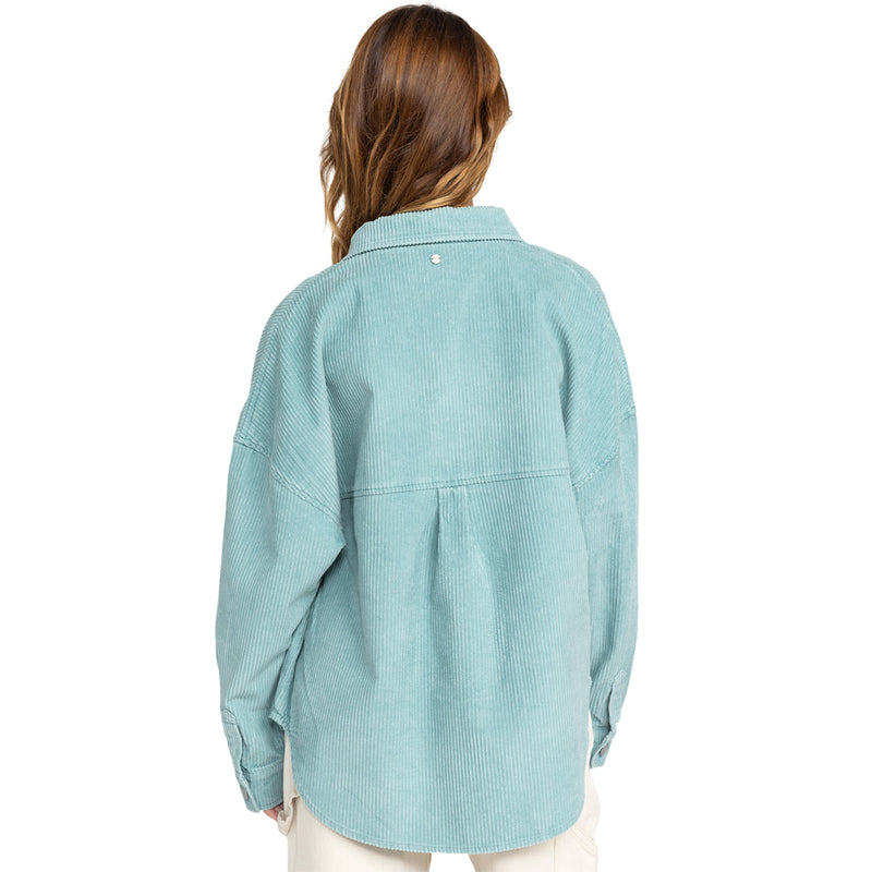 Load image into Gallery viewer, Roxy Women's Kick Back Washed Corduroy Long Sleeve Button-Up Shirt 3