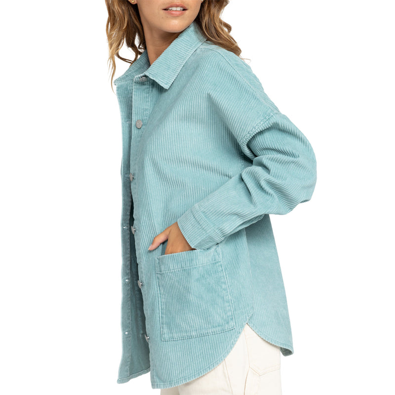 Load image into Gallery viewer, Roxy Women's Kick Back Washed Corduroy Long Sleeve Button-Up Shirt 2