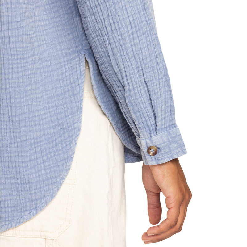 Load image into Gallery viewer, Roxy Women's Morning Time Washed Long Sleeve Button-Up Shirt