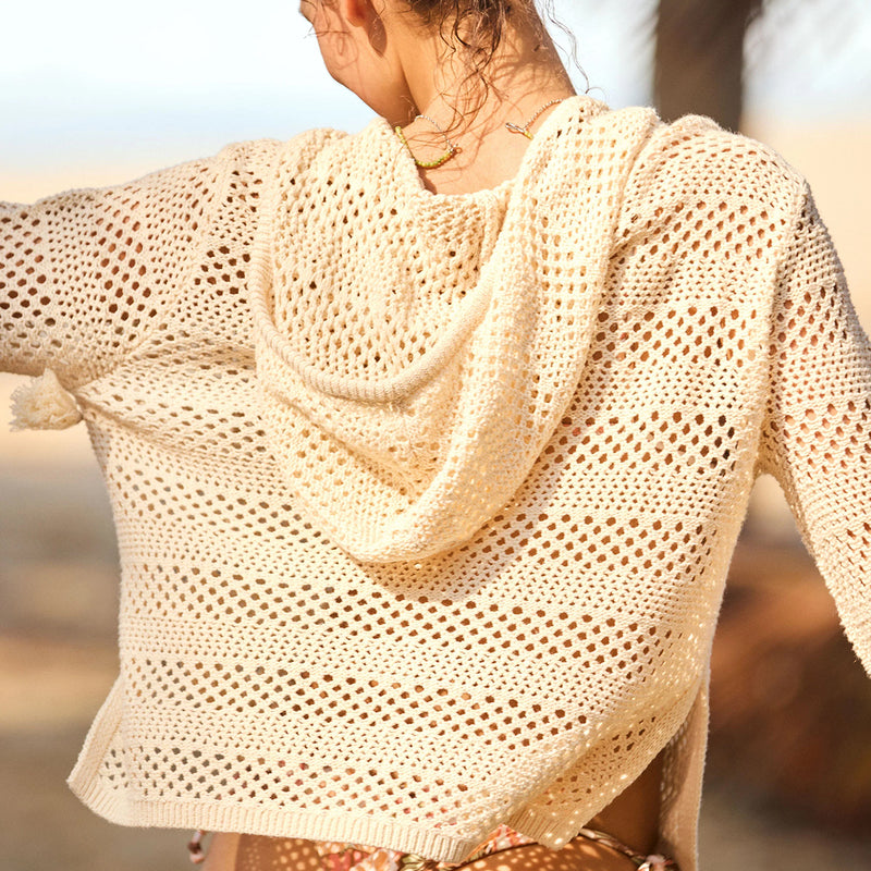 Load image into Gallery viewer, Roxy Women's After Beach Break II Hooded V-Neck Sweater