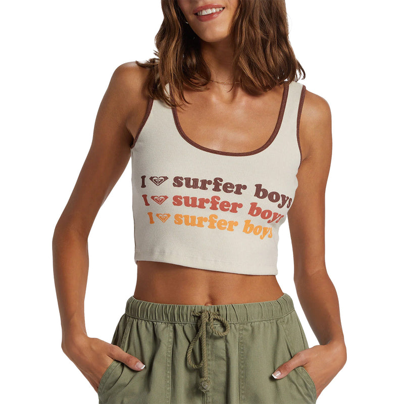 Load image into Gallery viewer, Roxy Women's I Heart Surfers Dive In Crop Tank Top 1