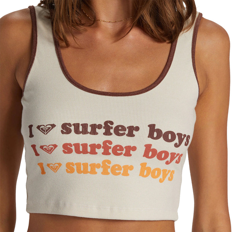 Load image into Gallery viewer, Roxy Women's I Heart Surfers Dive In Crop Tank Top 5